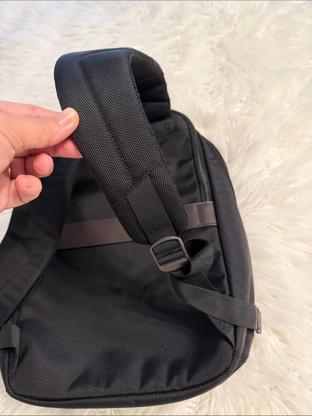 Samsonite Black Backpack with Brown Trim excellent condition see all photos